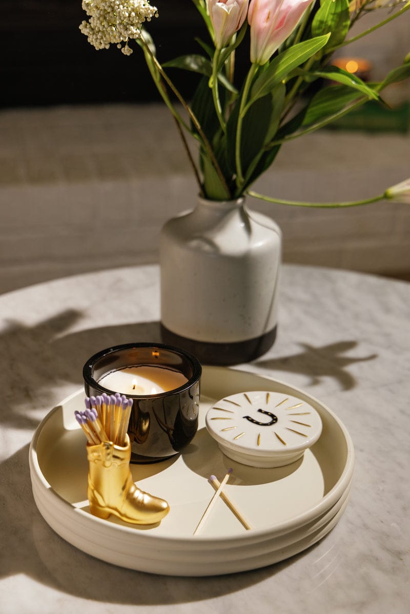 Charmed Glass Candle - Horseshoe Lid, Tabac & Pine