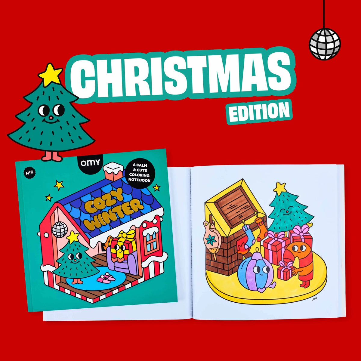 OMY Cozy Art Christmas colouring pages