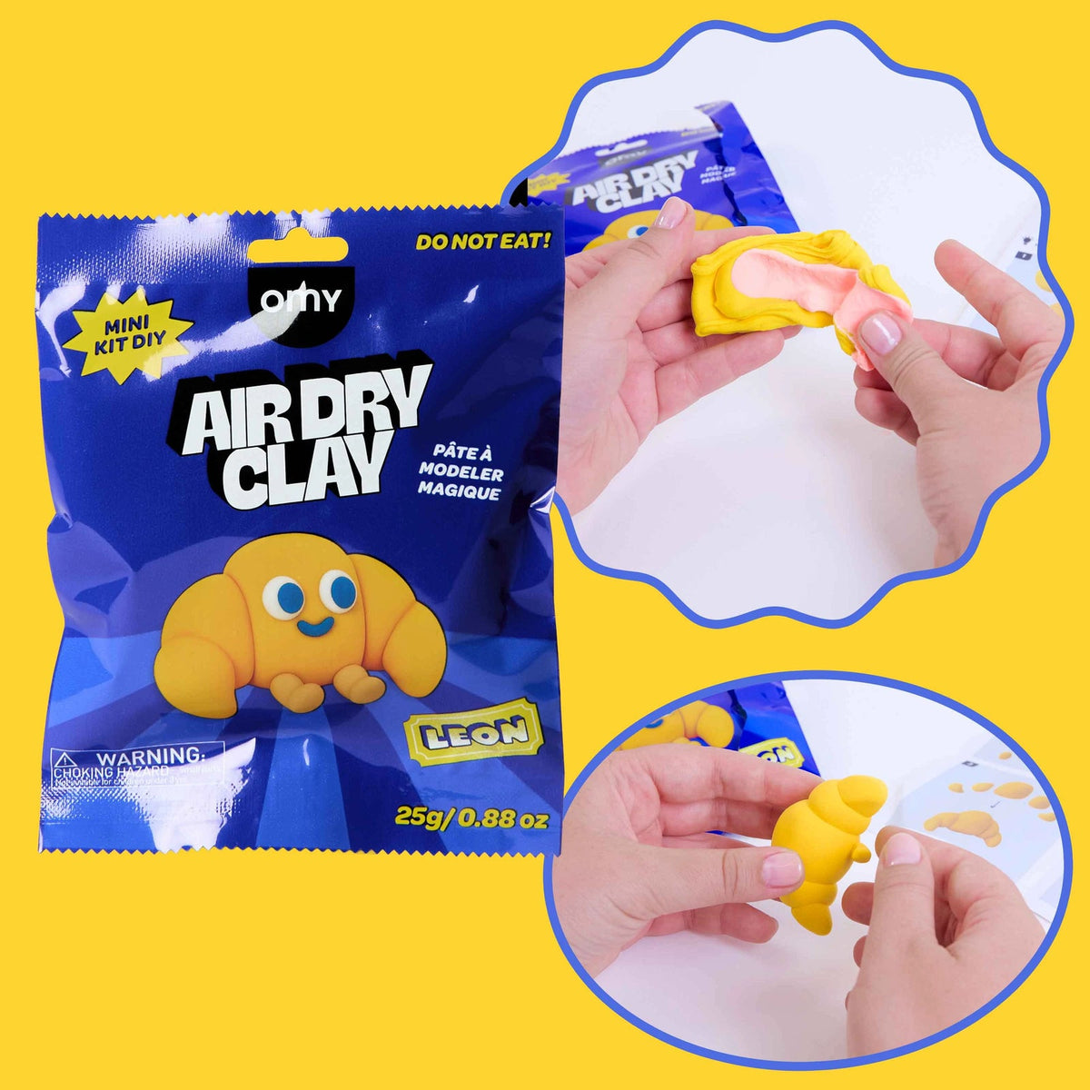 Leon the Croissant air dry clay kit by OMY