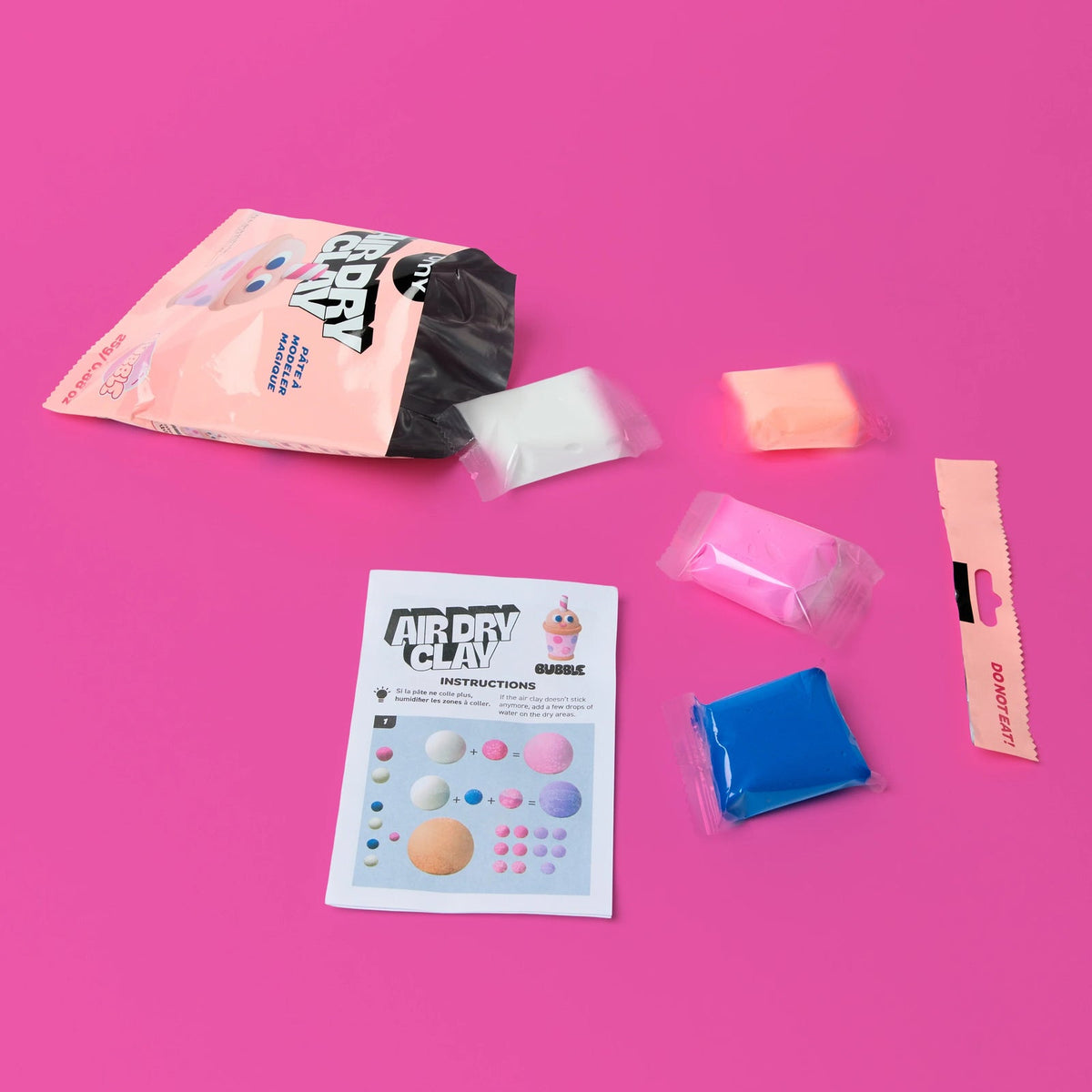 Inside the OMY Bubble air dry clay kit