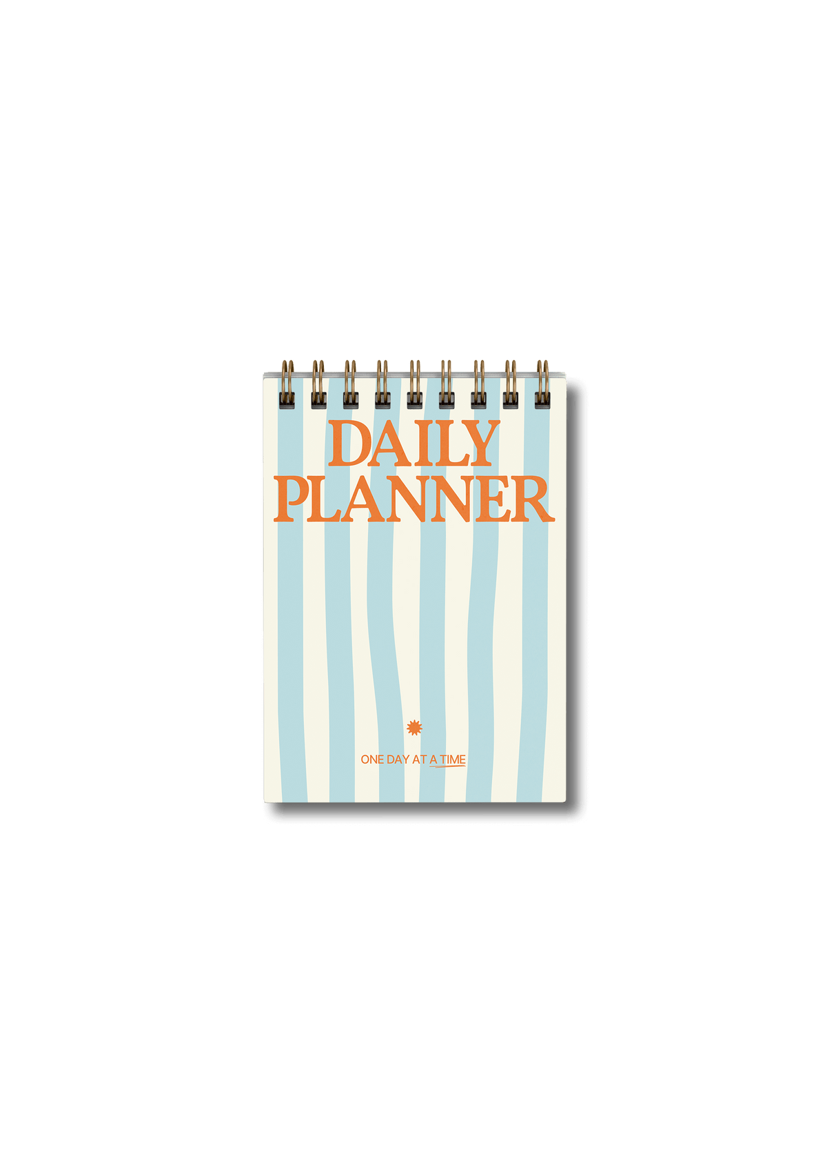 A6 wirebound daily planner pad in blue stripes