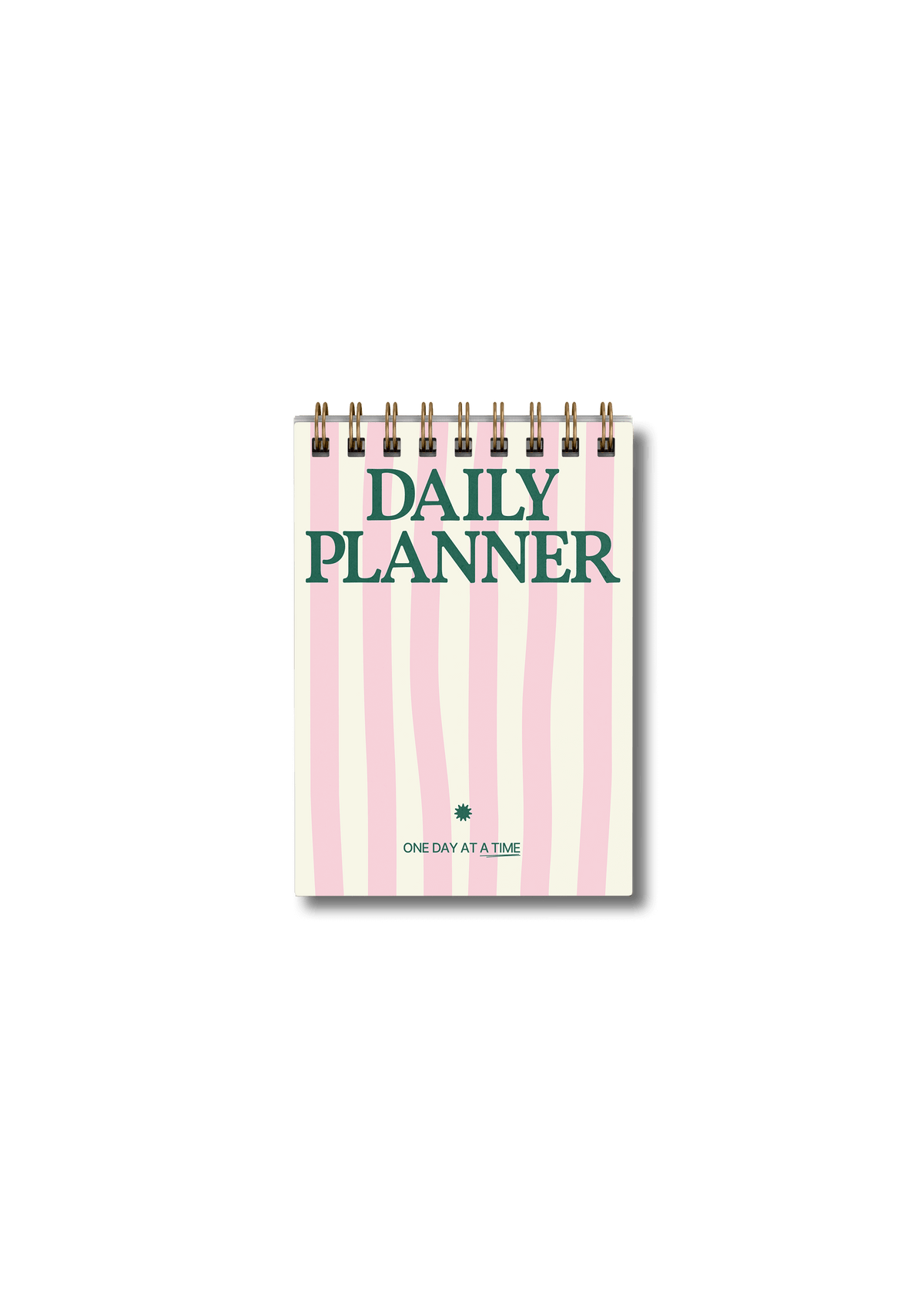A6 wirebound daily planner pad in pink stripes
