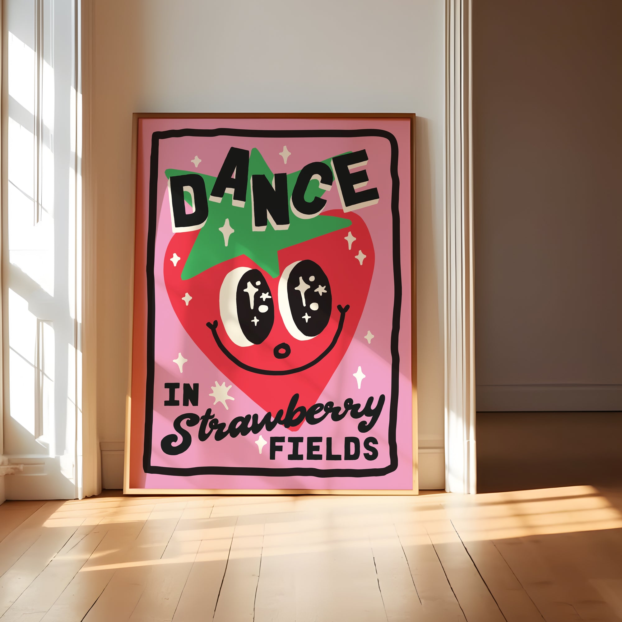 Sanders De Roeper 'Dance in Strawberry Fields' A3 Art Print