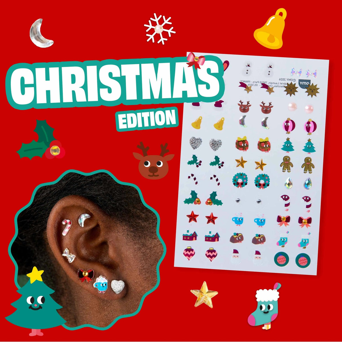 OMY Christmas ear stickers pack