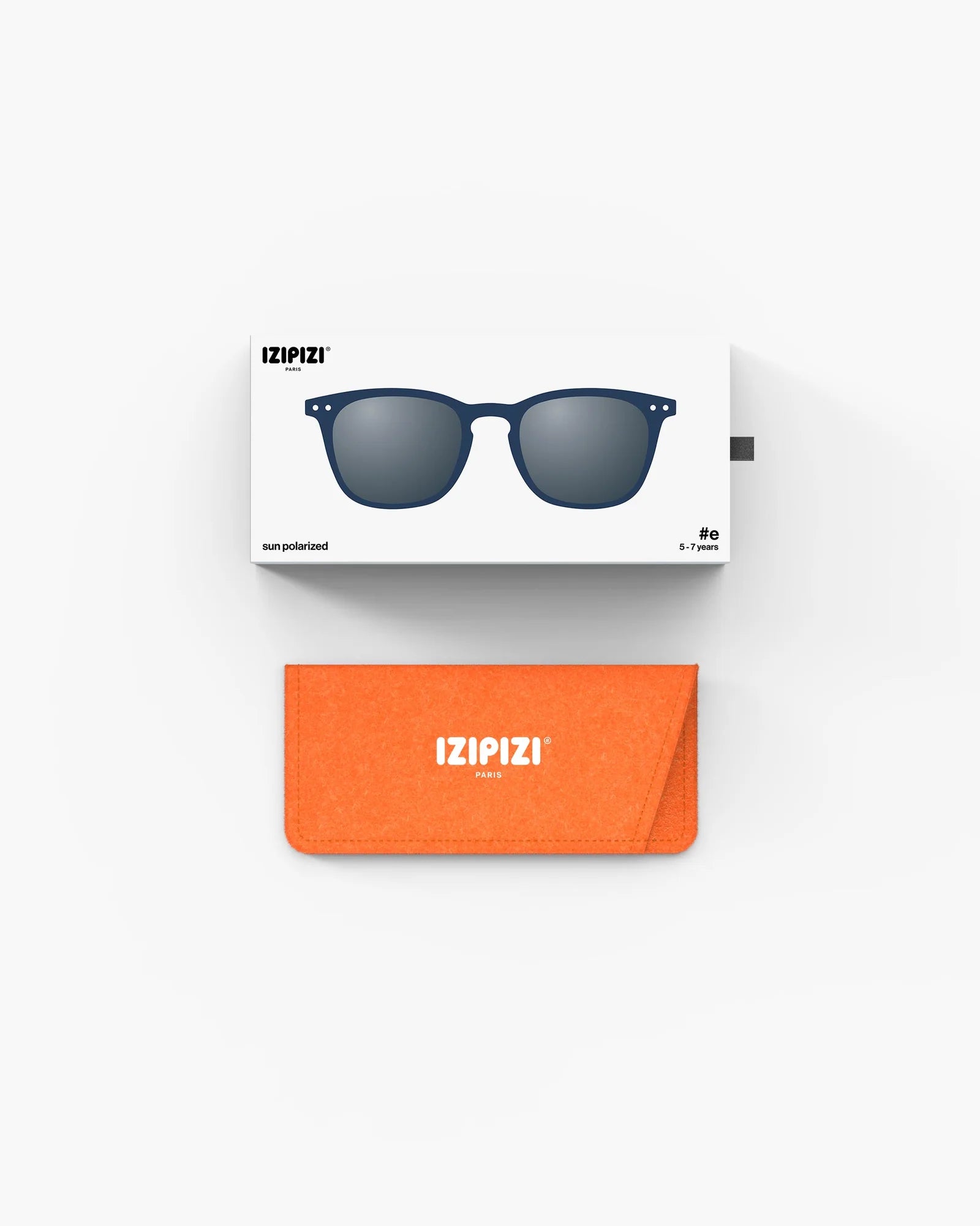 IZIPIZI Kids navy blue sunglasses ages 5–7 — overhead view