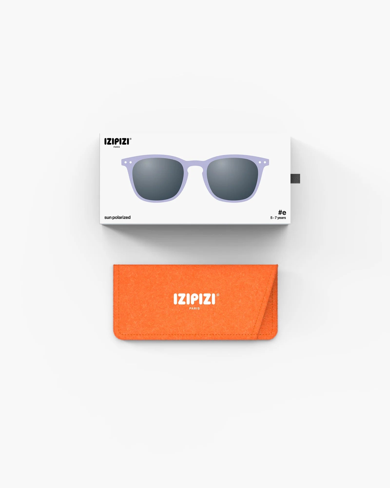 IZIPIZI Kids lavender sunglasses ages 5–7 — overhead view