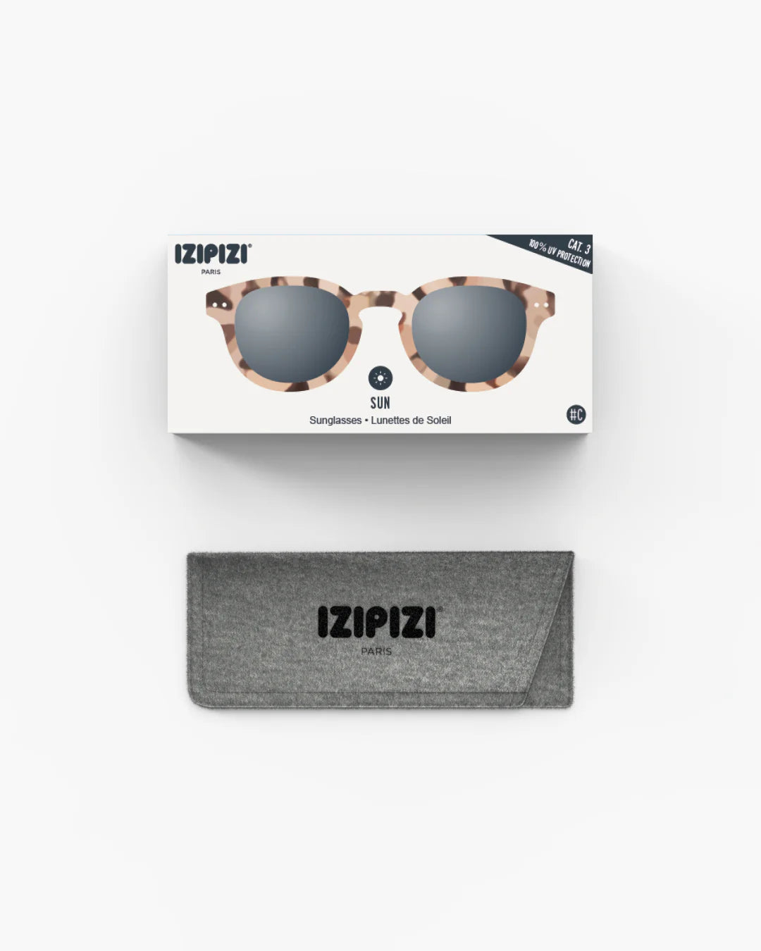 IZIPIZI #C tortoise sunglasses — overhead view