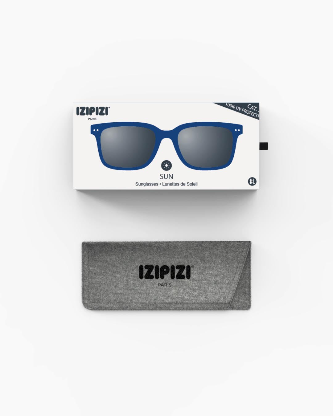IZIPIZI #L navy blue sunglasses — lifestyle shot