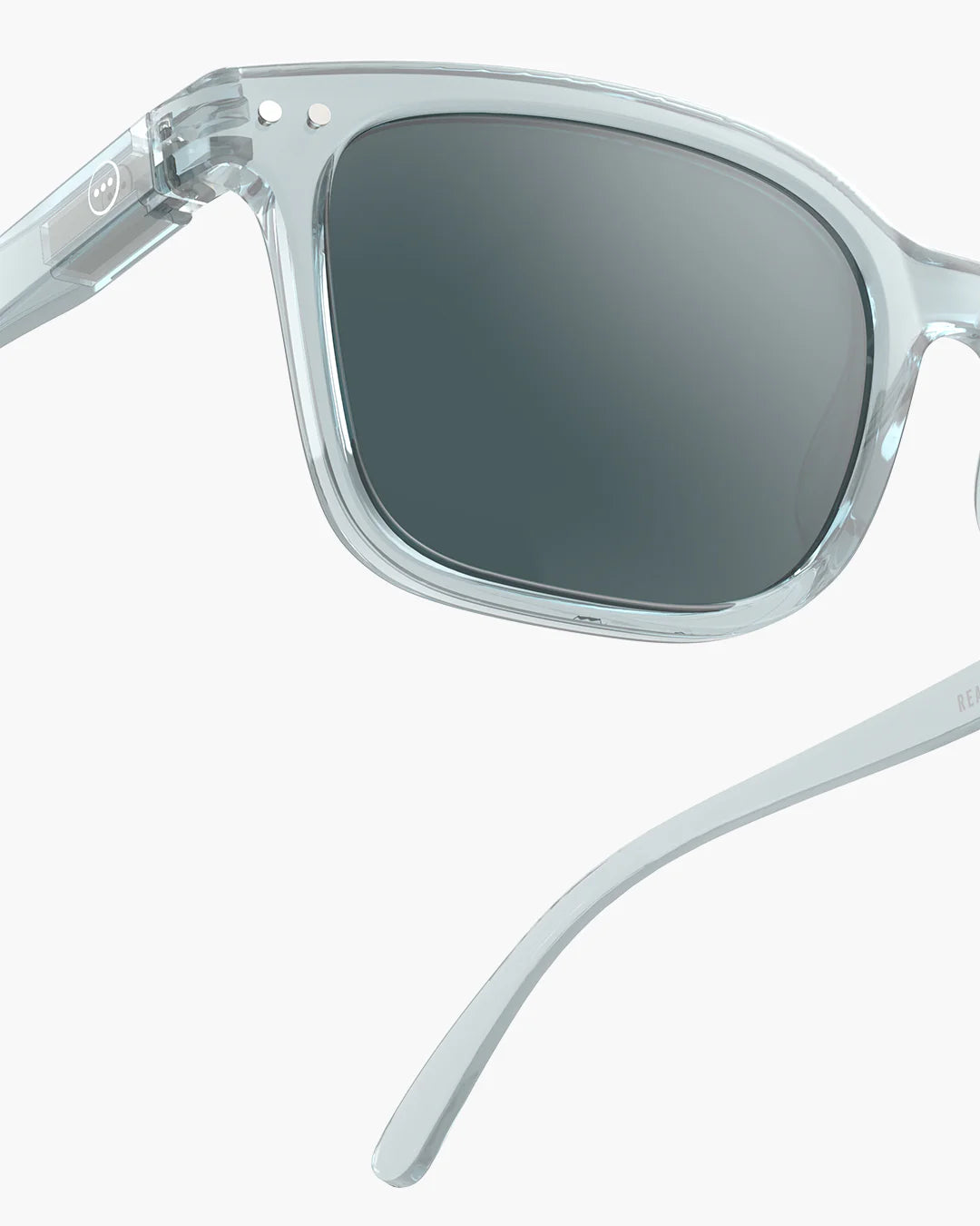 IZIPIZI #L frozen blue sunglasses — three-quarter view