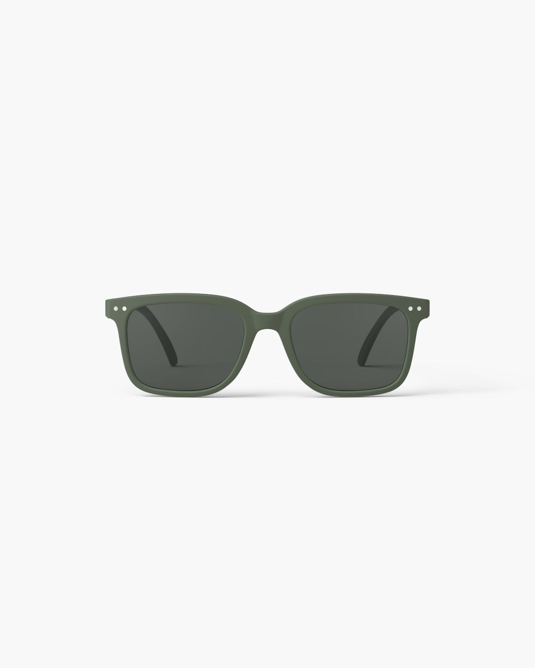 IZIPIZI #L rectangular oversized sunglasses in khaki green — front view