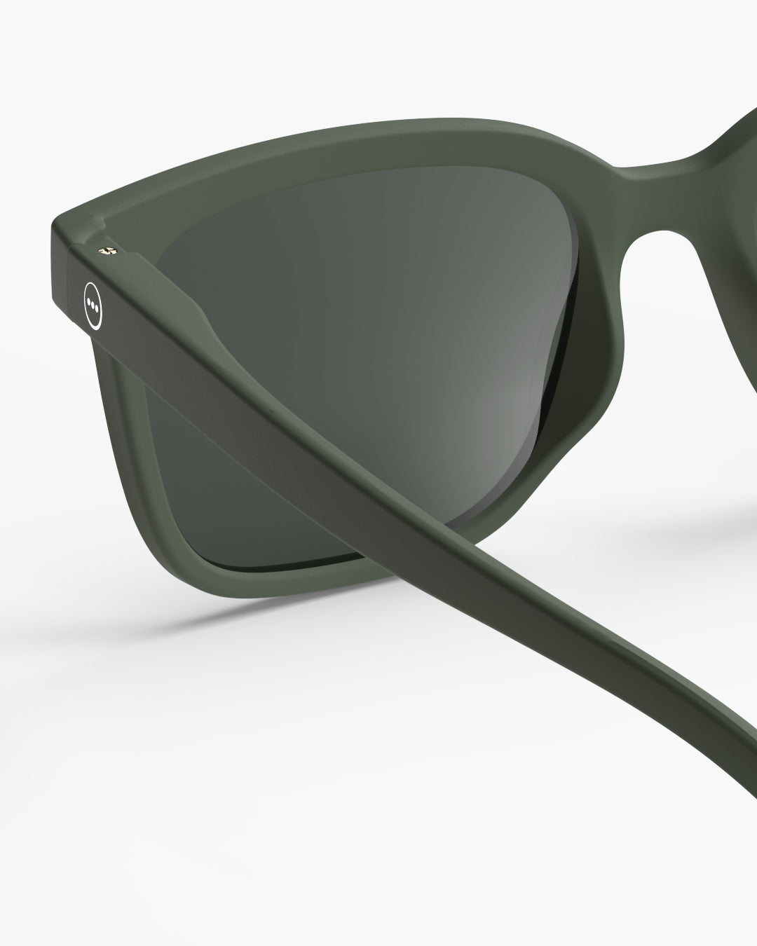 IZIPIZI #L khaki green sunglasses — angle view