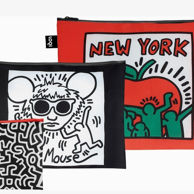 LOQI Keith Haring Zip Pockets - Set of 3
