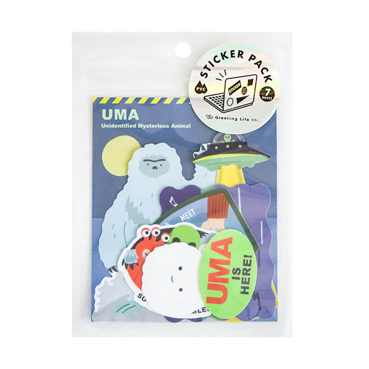 Greeting Life UMA space-themed Japanese sticker pack – kawaii PVC stickers for planners