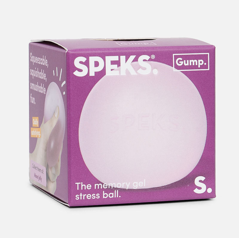 Speks Gump Original in Moon Jelly in its packaging