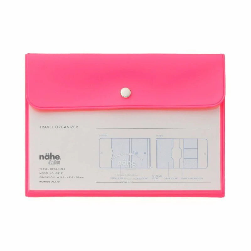 Hightide Nahe Travel Organiser passport wallet in neon pink