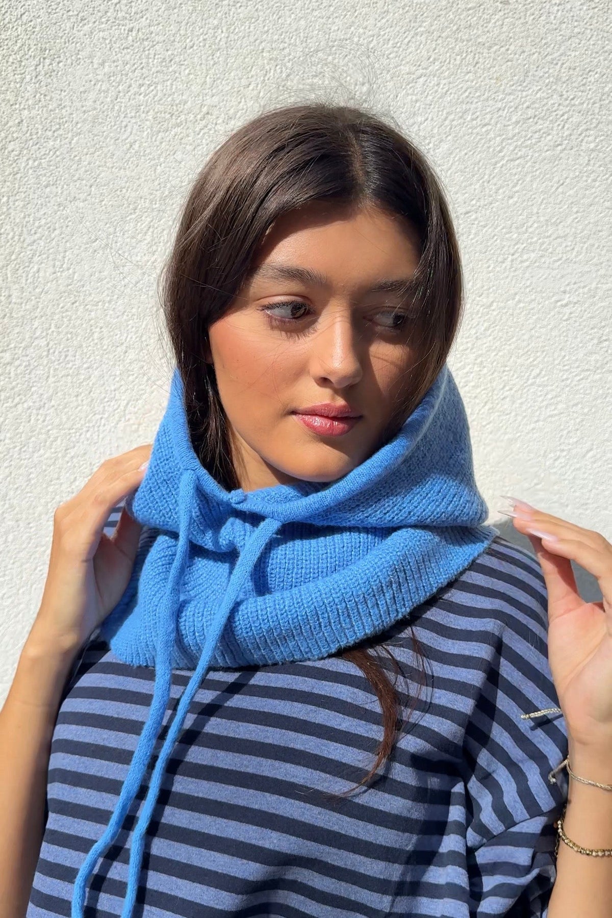 Rikke cashmere blend balaclava in cornflower blue