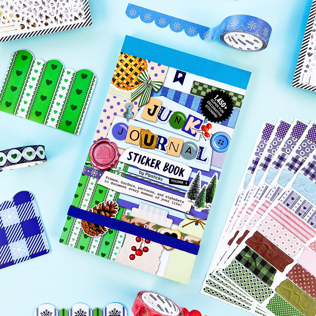 Pipsticks Winter Whimsy Junk Journal Sticker Book inside pages