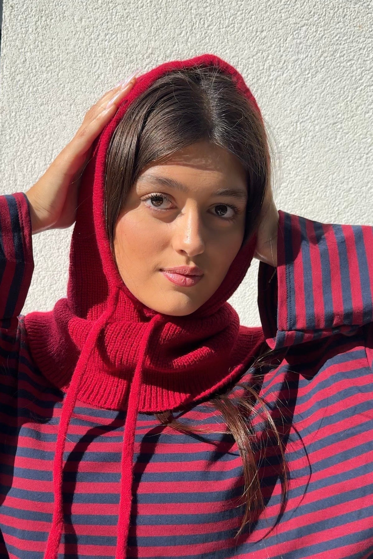 Rikke cashmere blend balaclava in red