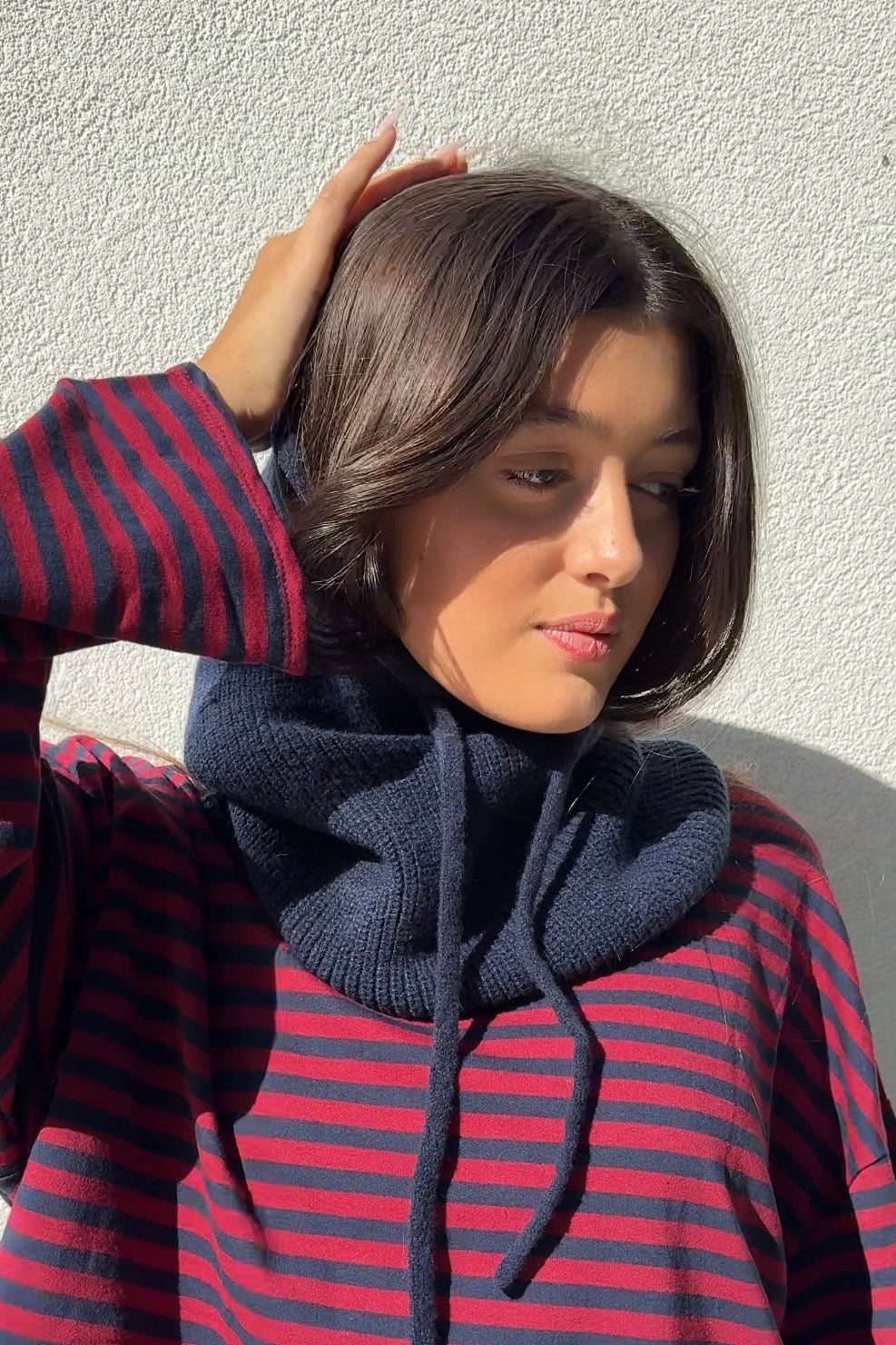 Rikke cashmere blend balaclava in navy