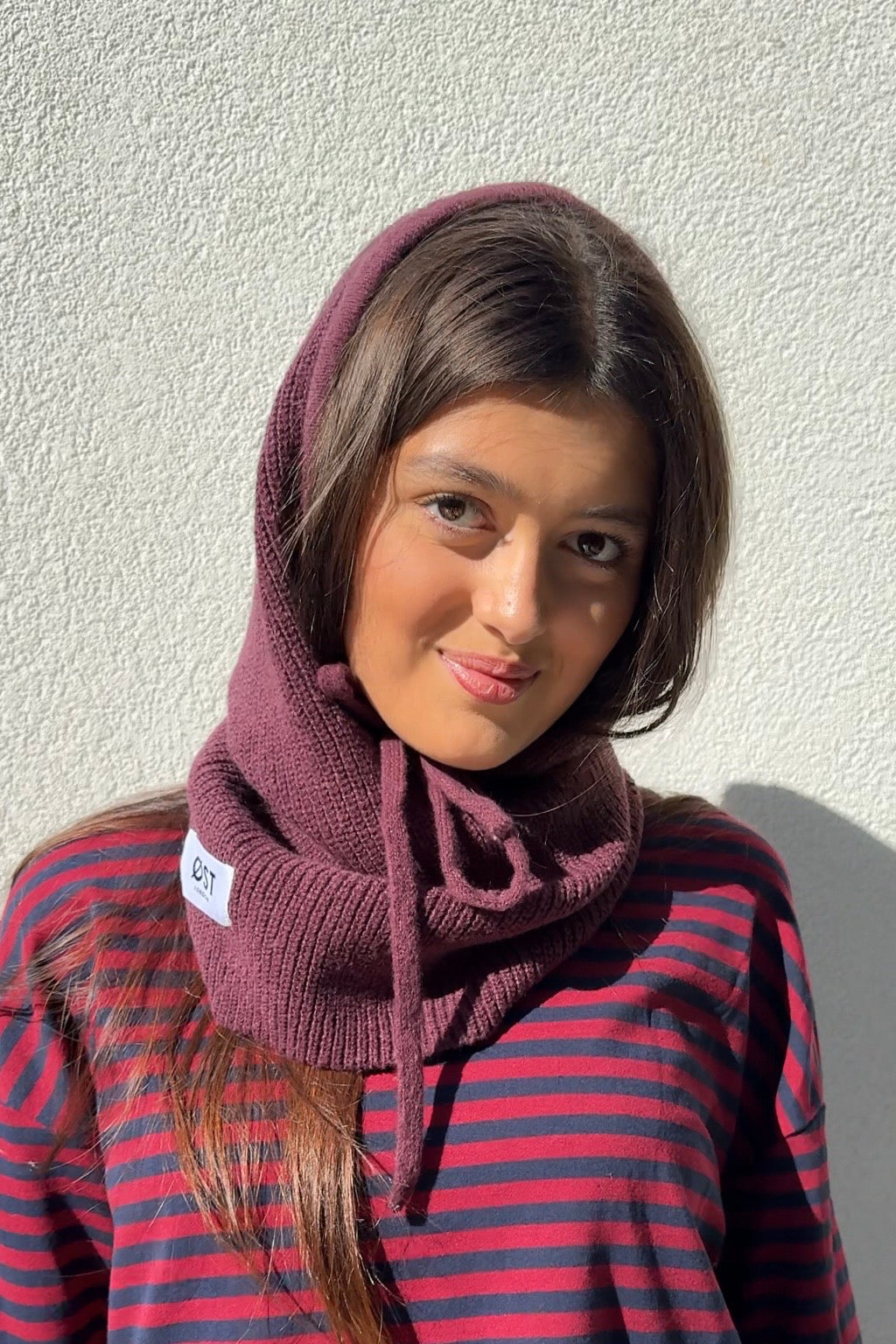 Rikke cashmere blend balaclava in burgundy