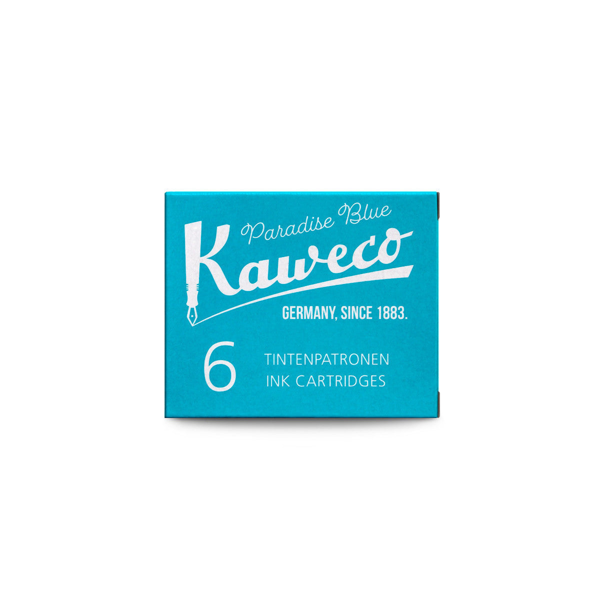Kaweco Paradise Blue ink cartridges, pack of 6