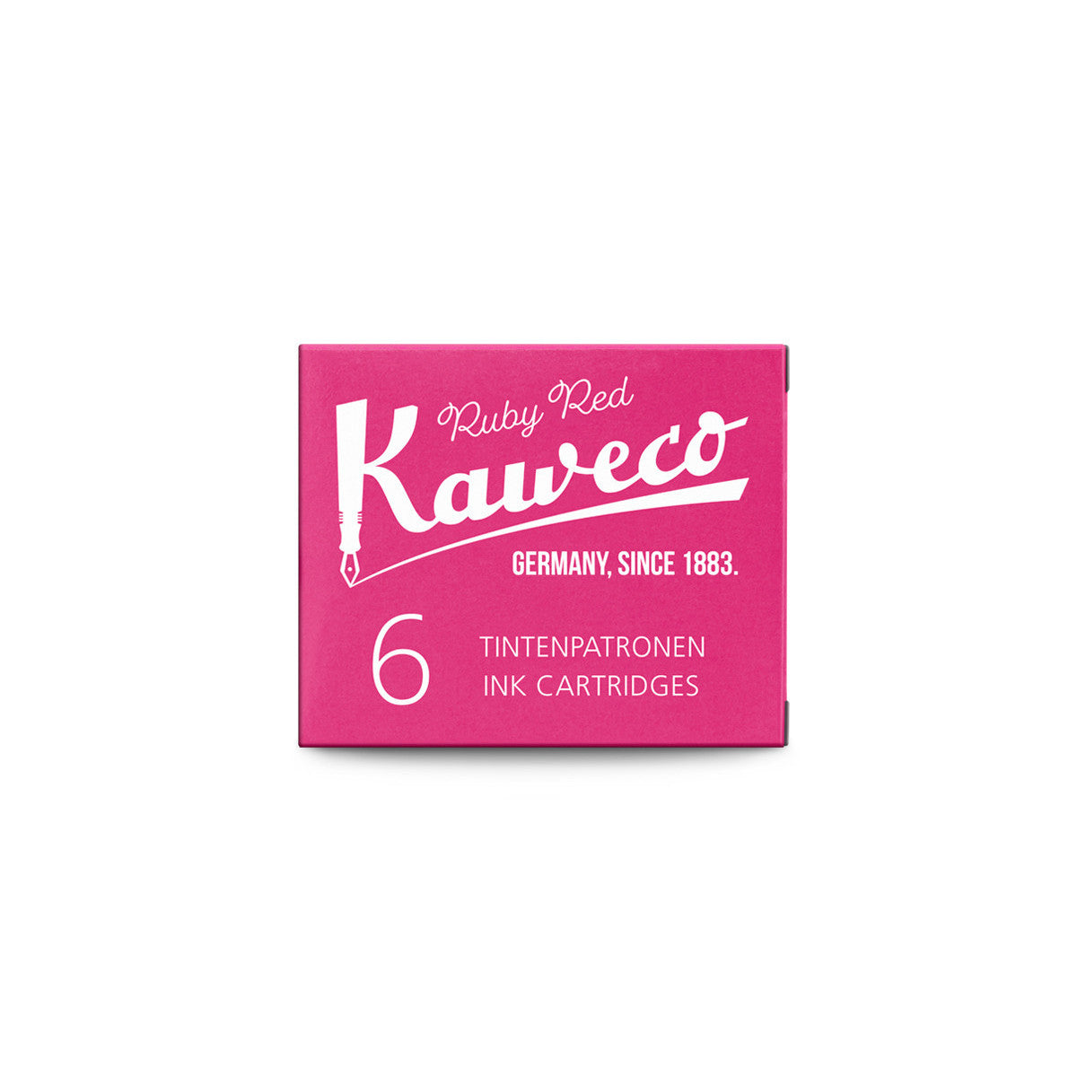 Kaweco Ruby Red ink cartridges, pack of 6, open pack detail