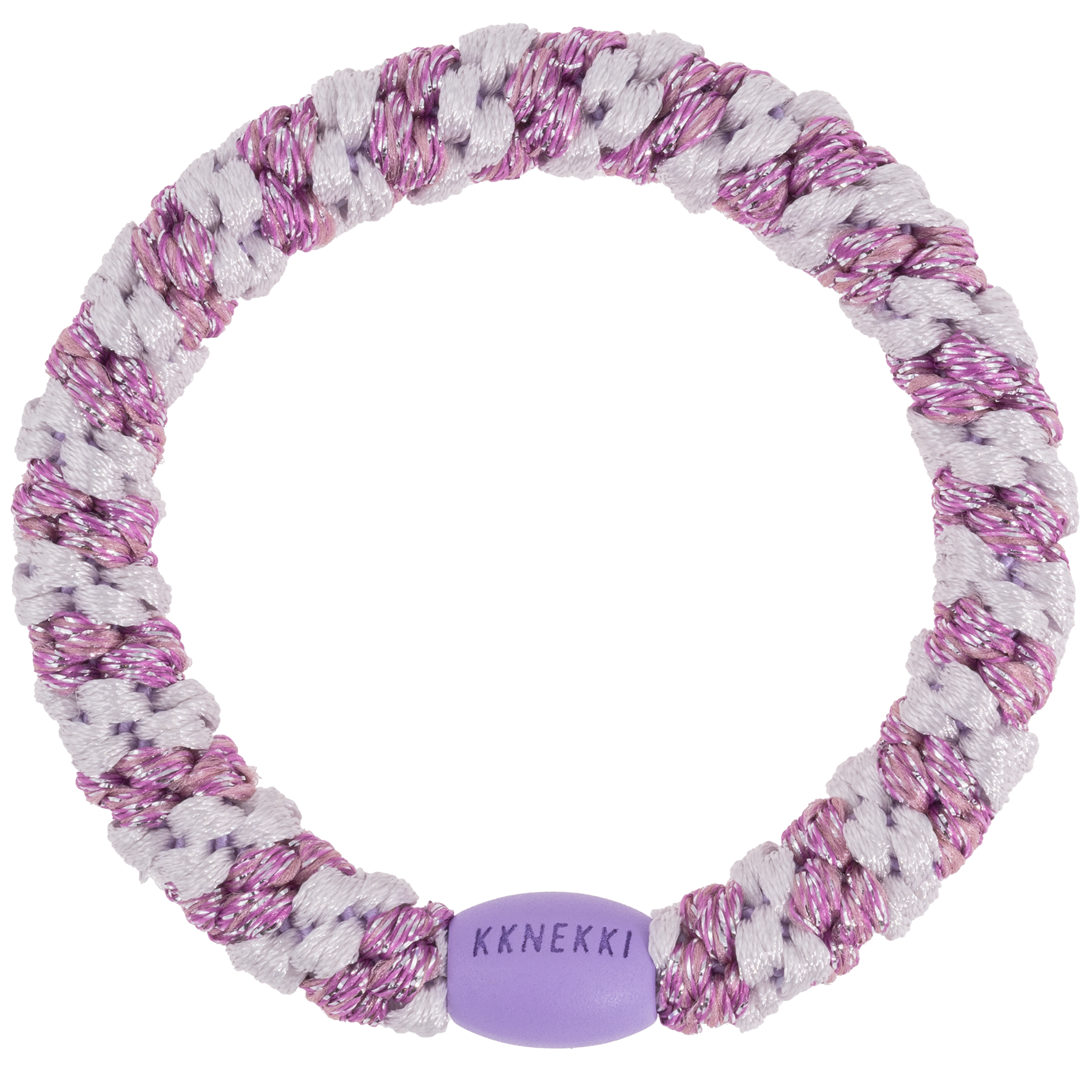 KKNEKKI Lavender Pink Glitter Stripe Hair Bobble