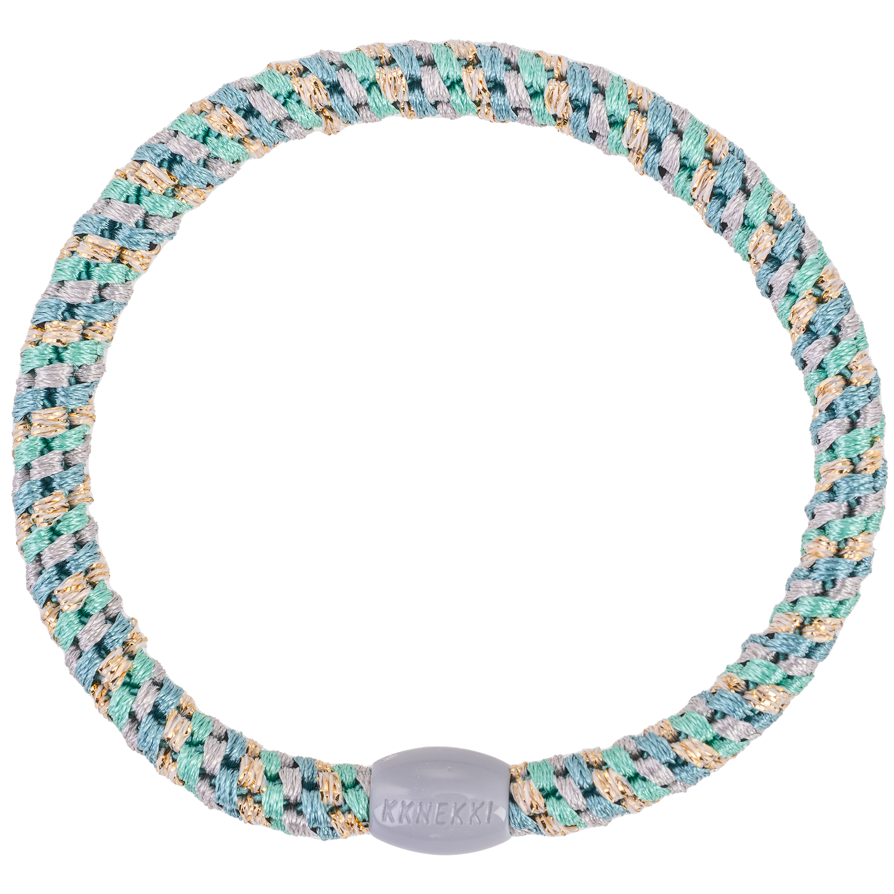 KKNEKKI Slim Teal Gold Glitter Hair Bobble