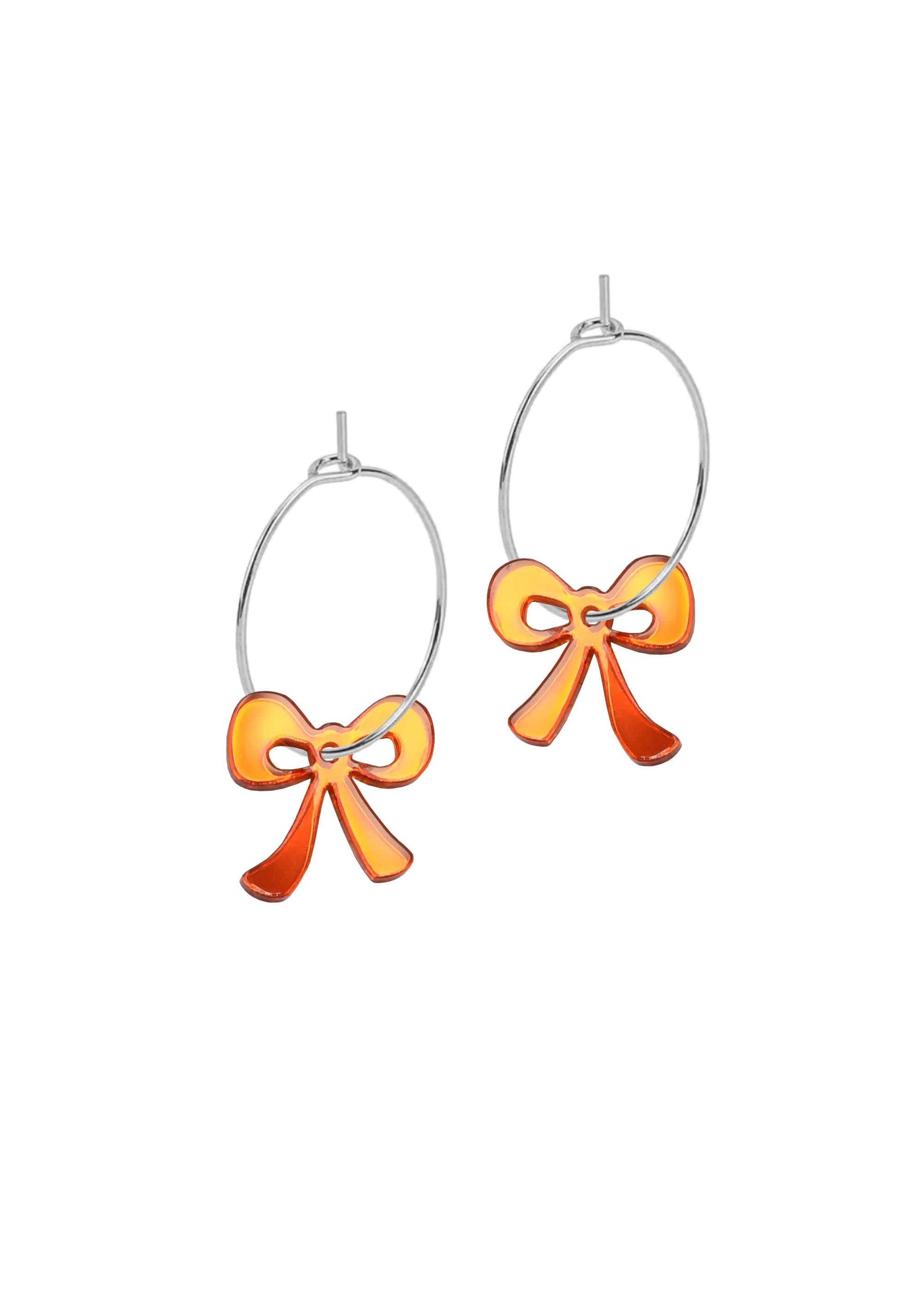 Mini Hoop Charms - Bow Orange