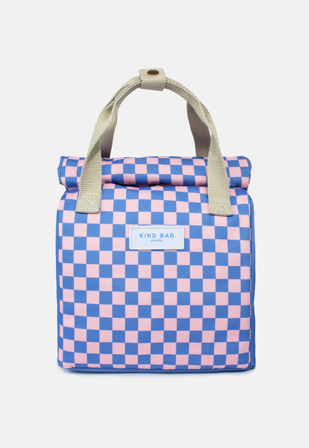 Lunch Bag | Checkerboard Blue & Pink
