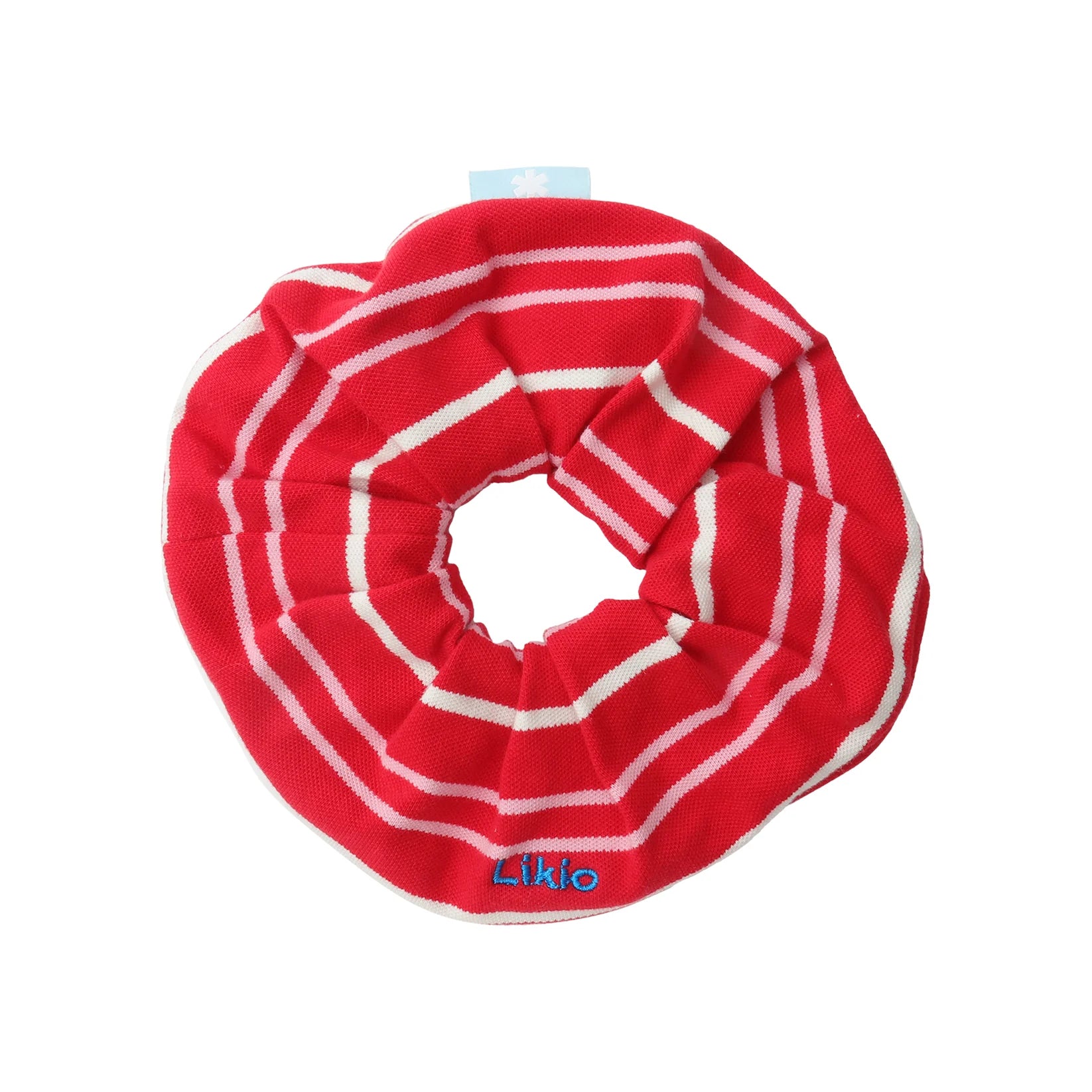 Likio Colorful Stripe Retro Scrunchie – Berry Red