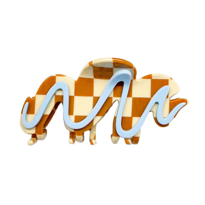 Likio Cream Biscuit Hair Claw – Blue Cream Cookie