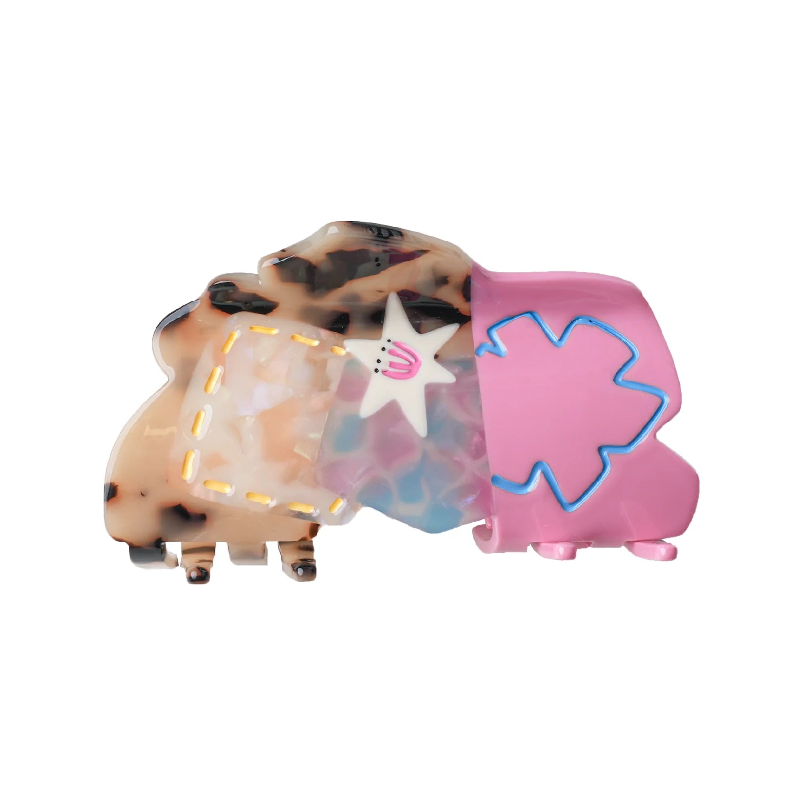 tort and pink hair claw clip