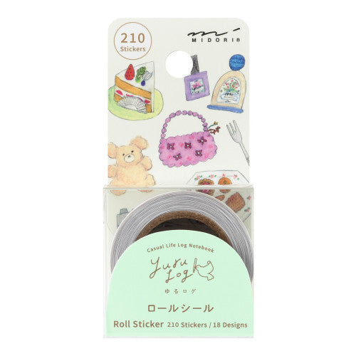Midori Yuru Log Roll Sticker Motifs