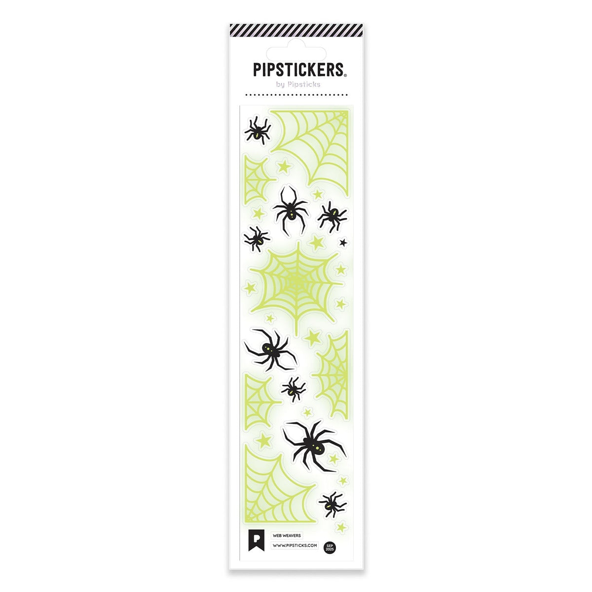 Pipsticks Web Weavers glow-in-the-dark sticker sheet