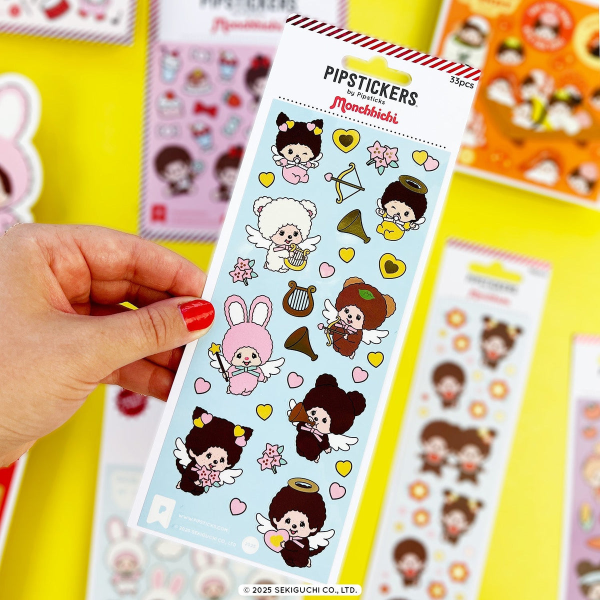 Monchhichi Angels stickers with gold foil accents