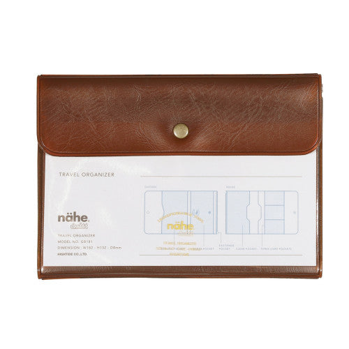 Hightide Nahe Travel Organiser passport wallet in clear brown