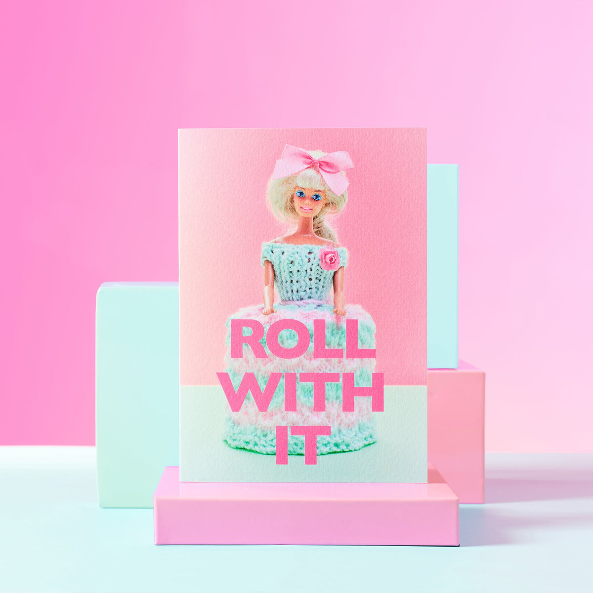 Roll With It Toilet Doll Greeting Card styled shot