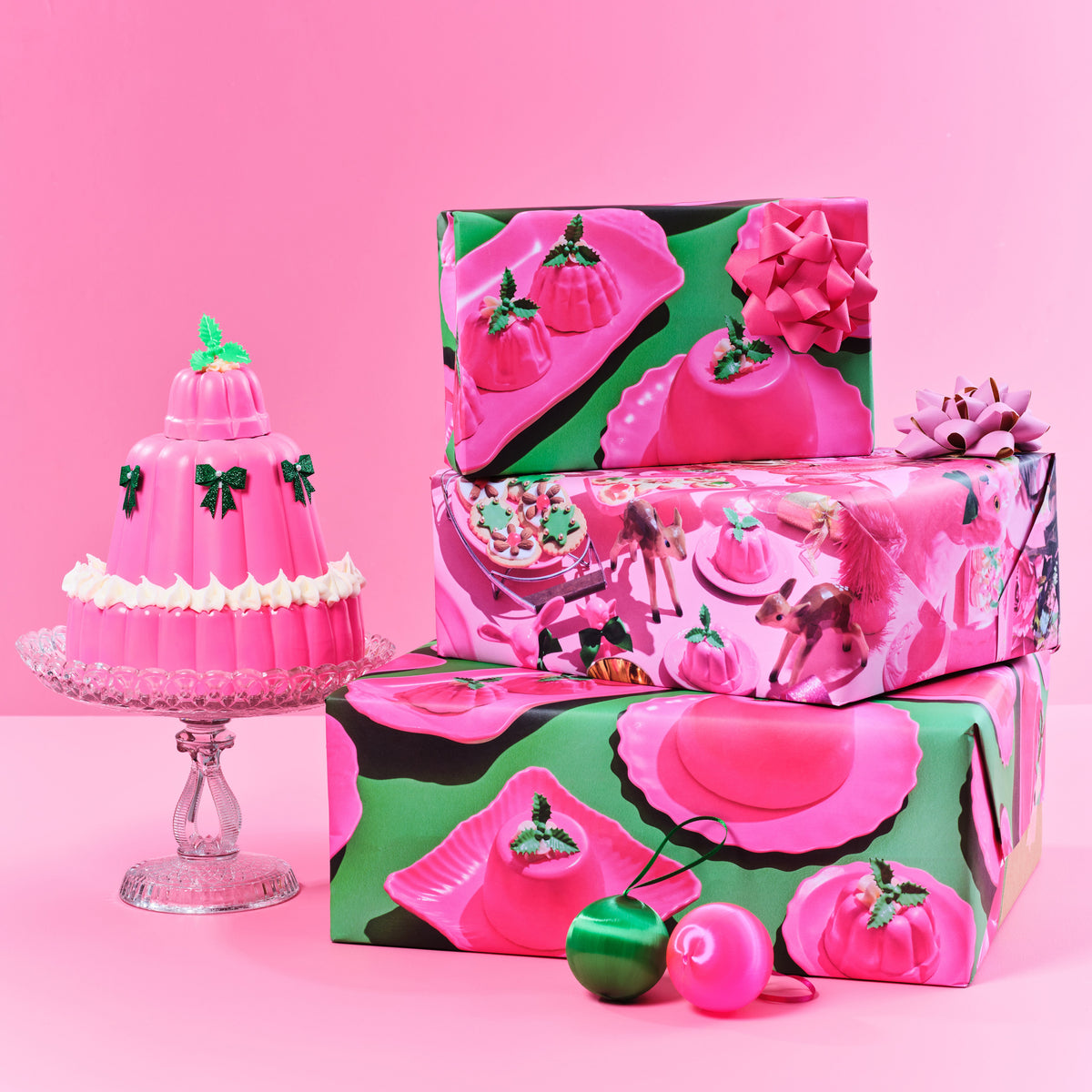 Christmas Table Gift Wrap Sheet styled shot