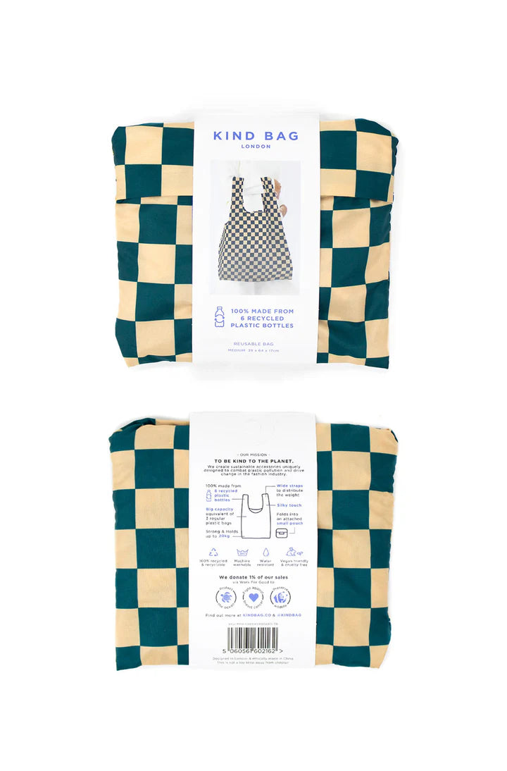 Checkerboard Teal & Beige | Medium