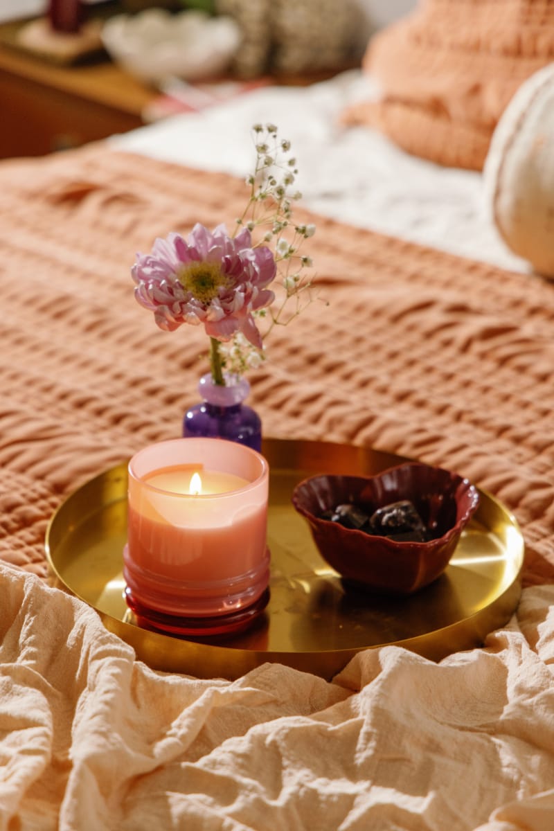 Stack Glass Candle - Saffron Rose