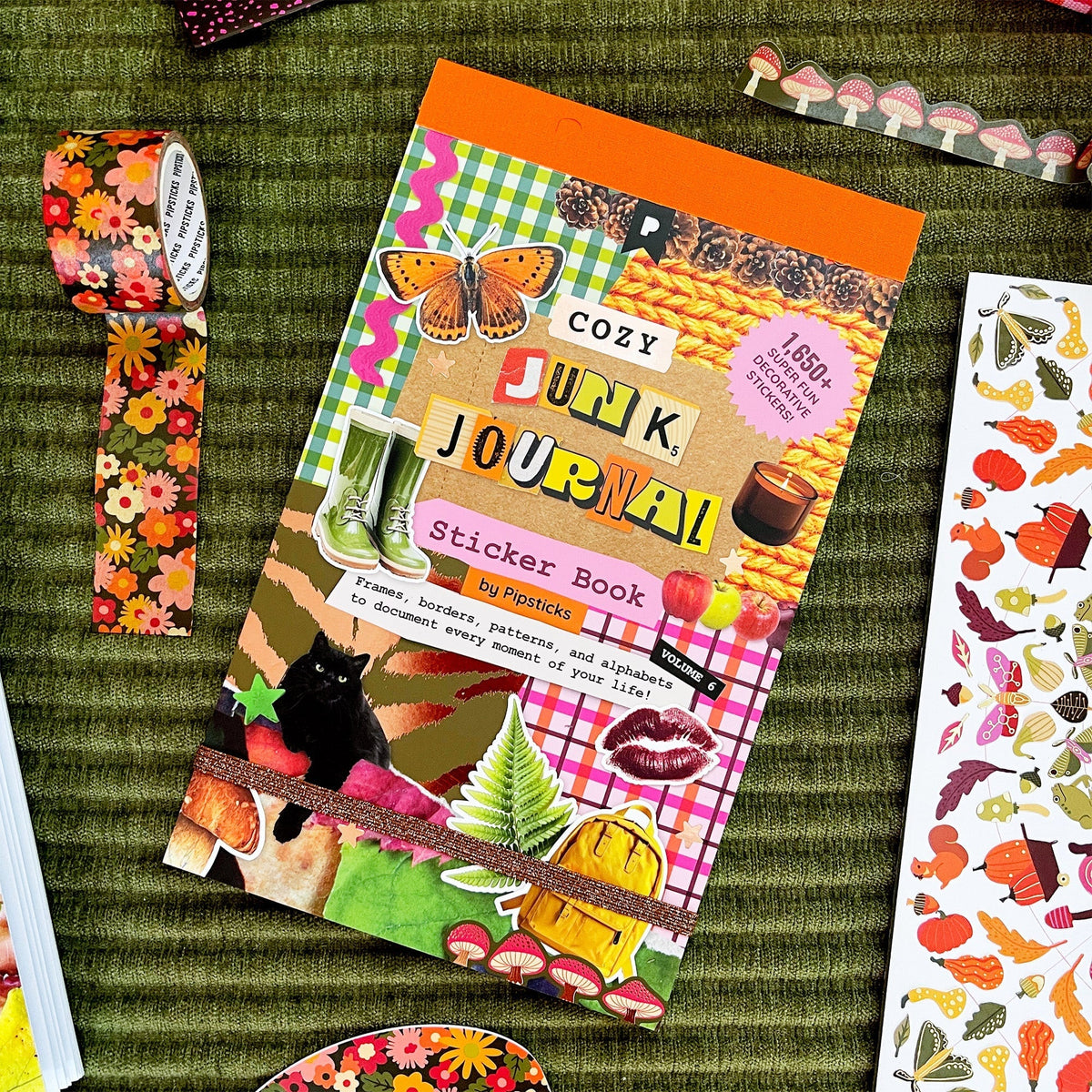 Fall Junk Journal Sticker Book with autumn stickers