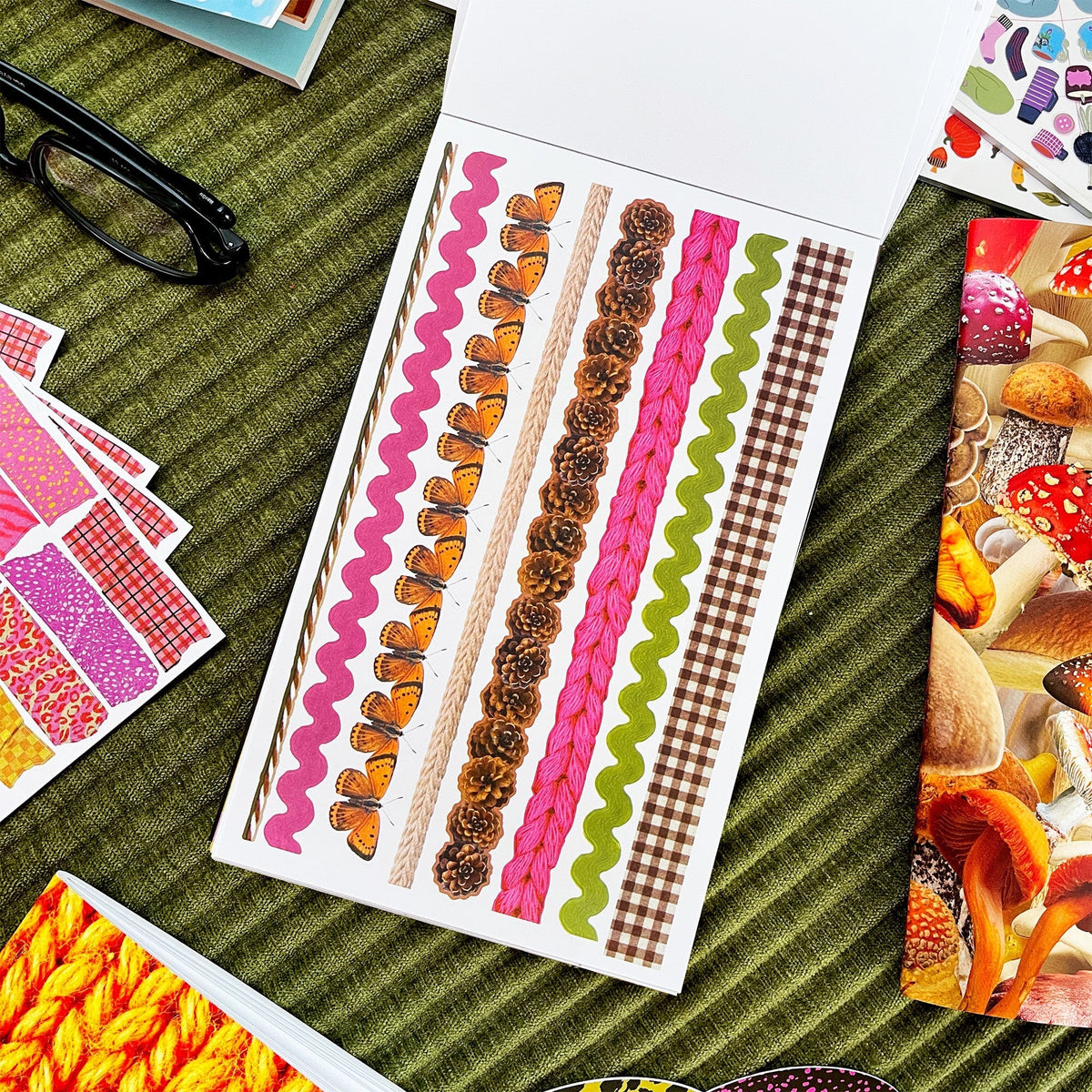 Fall Junk Journal Sticker Book in use in a journal