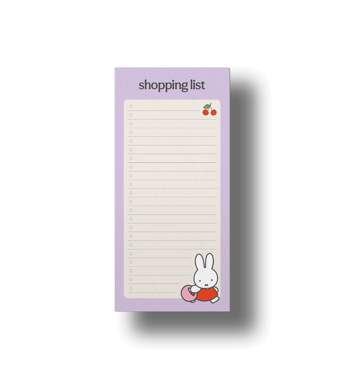 Miffy DL tear-off shopping list notepad