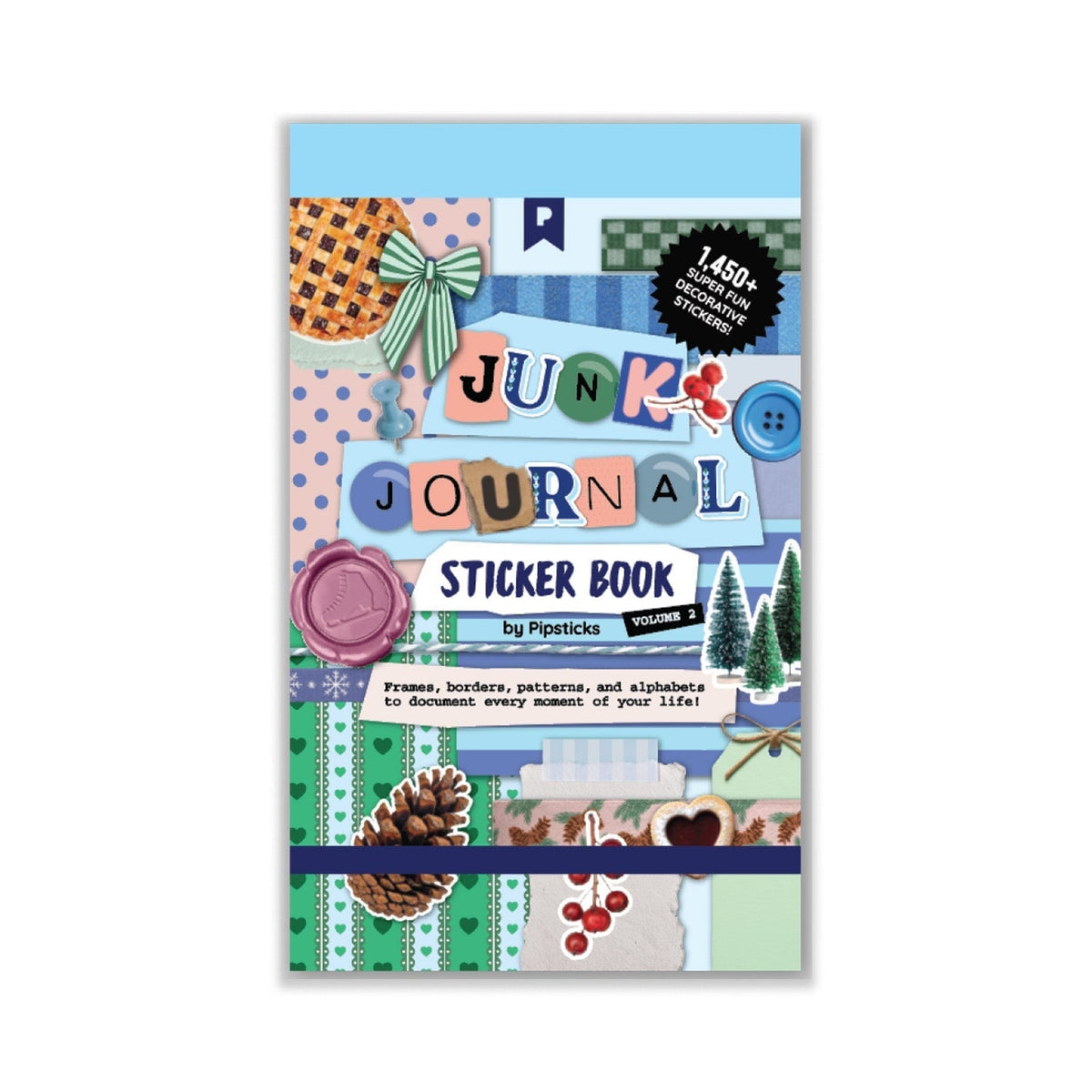 Pipsticks Winter Whimsy Junk Journal Sticker Book front cover