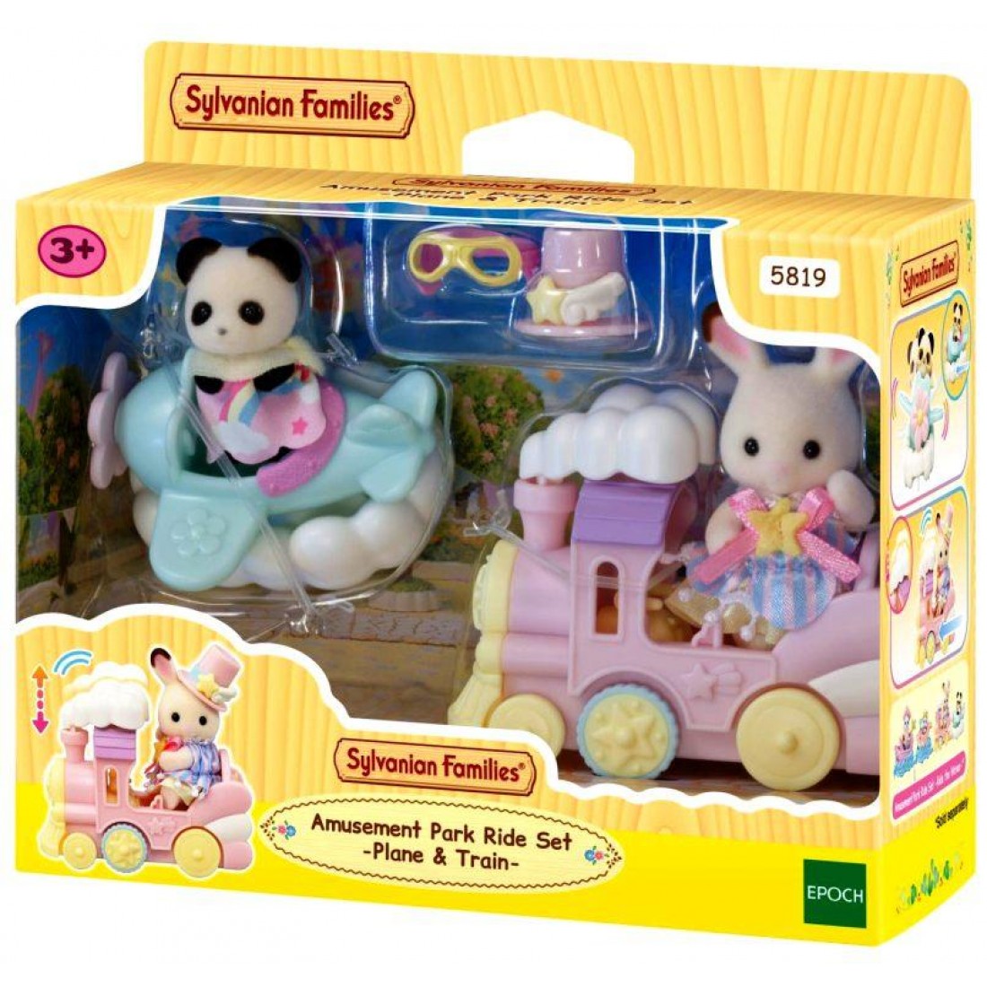Sylvanian Families Amusement Park Ride Set – Plane & Train