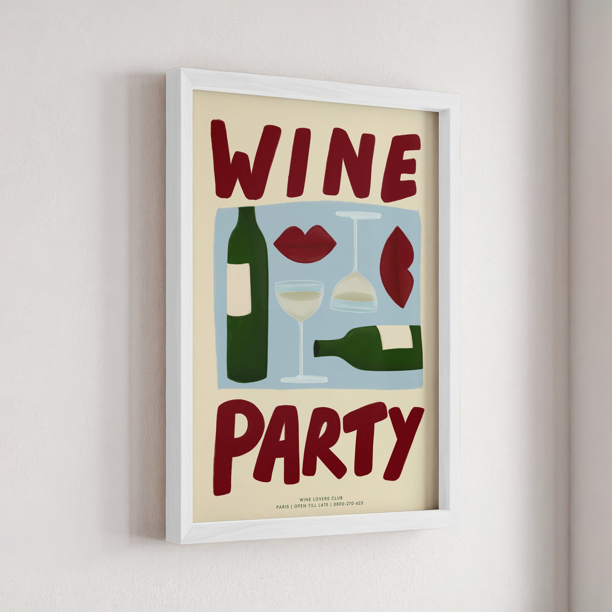 Wine Party - Cream Background - A3