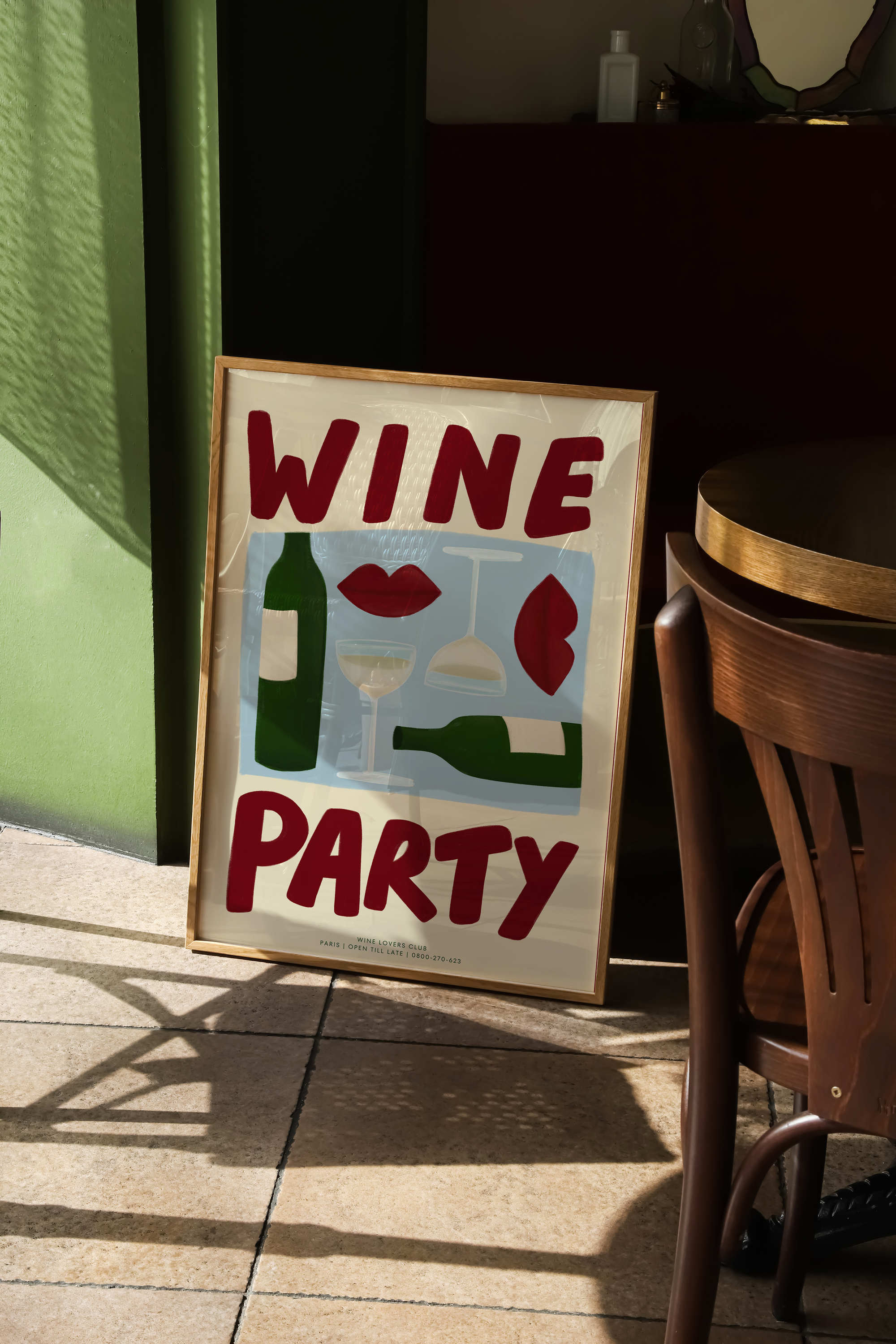 Wine Party - Cream Background - A3