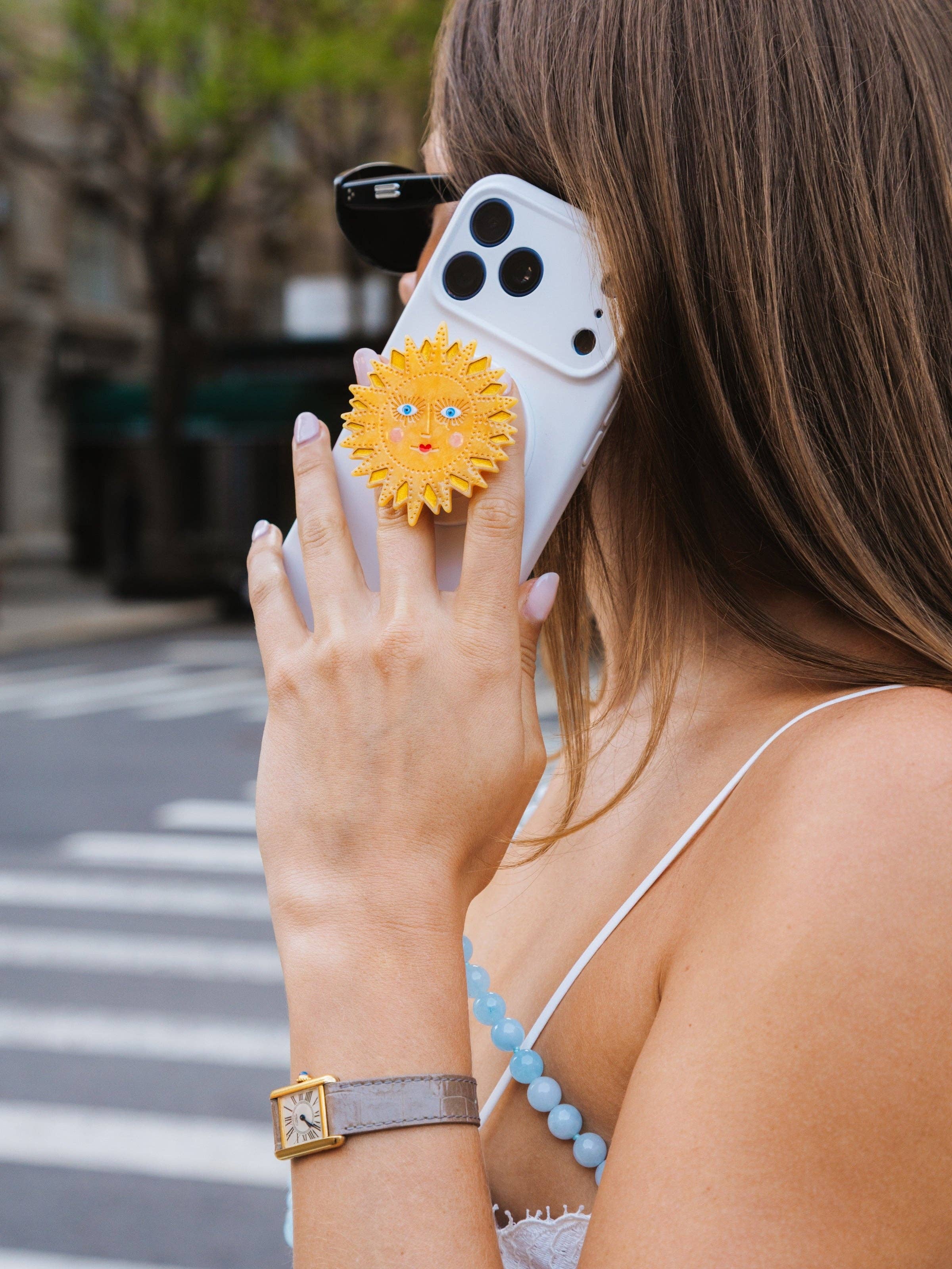 Hand-painted Celestial Sun GripCharm | Eco-Friendly