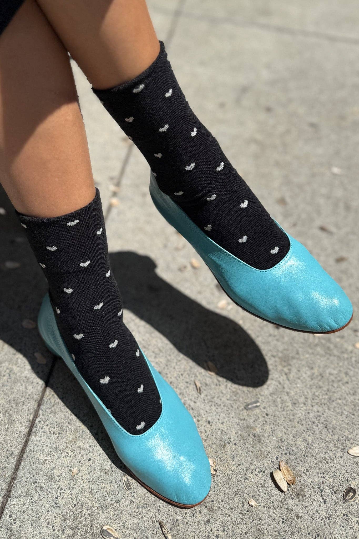 Le Bon Shoppe Polka Dot Socks - Brown and Blue